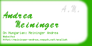 andrea meininger business card